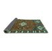 Sideview of Persian Turquoise Traditional Rug, tr838turq