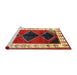 Sideview of Machine Washable Traditional Fire Brick Red Rug, wshtr839