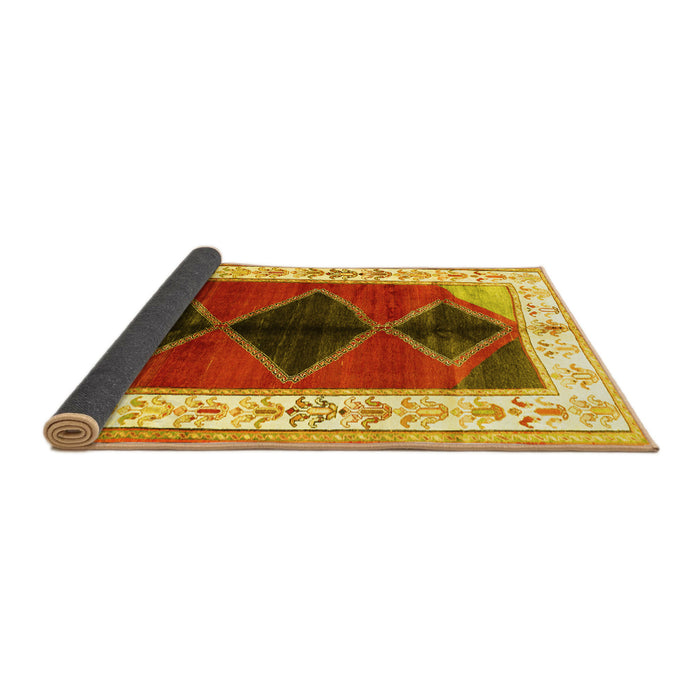 Sideview of Persian Yellow Traditional Rug, tr839yw