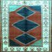 Square Machine Washable Persian Light Blue Traditional Rug, wshtr839lblu