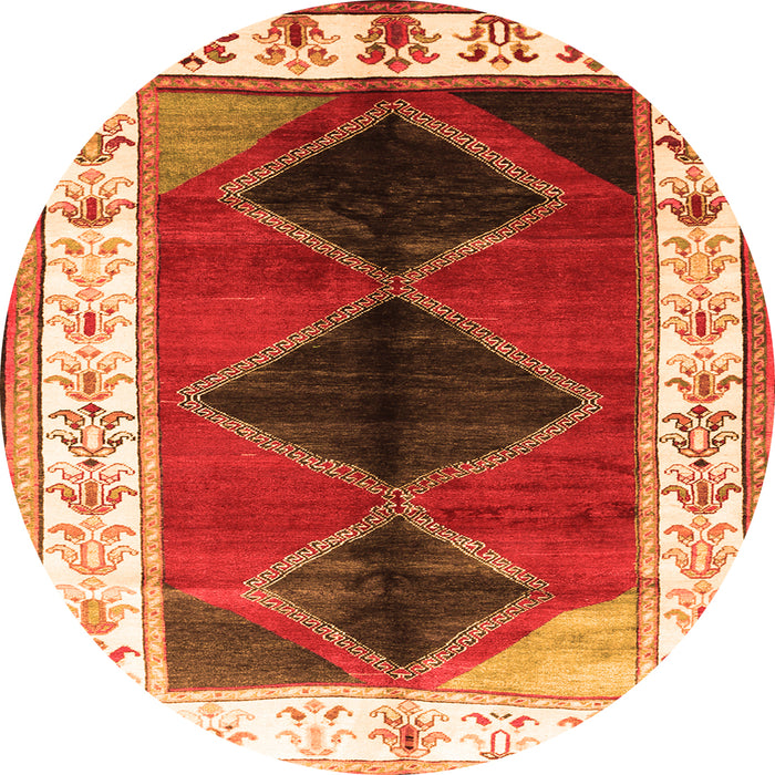 Square Persian Orange Traditional Rug, tr839org