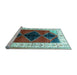 Sideview of Machine Washable Persian Light Blue Traditional Rug, wshtr839lblu