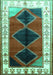 Machine Washable Persian Turquoise Traditional Area Rugs, wshtr839turq