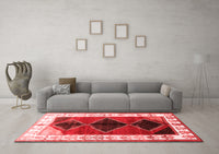 Machine Washable Persian Red Traditional Rug, wshtr839red