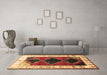 Machine Washable Persian Brown Traditional Rug in a Living Room,, wshtr839brn