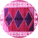 Round Persian Pink Traditional Rug, tr839pnk