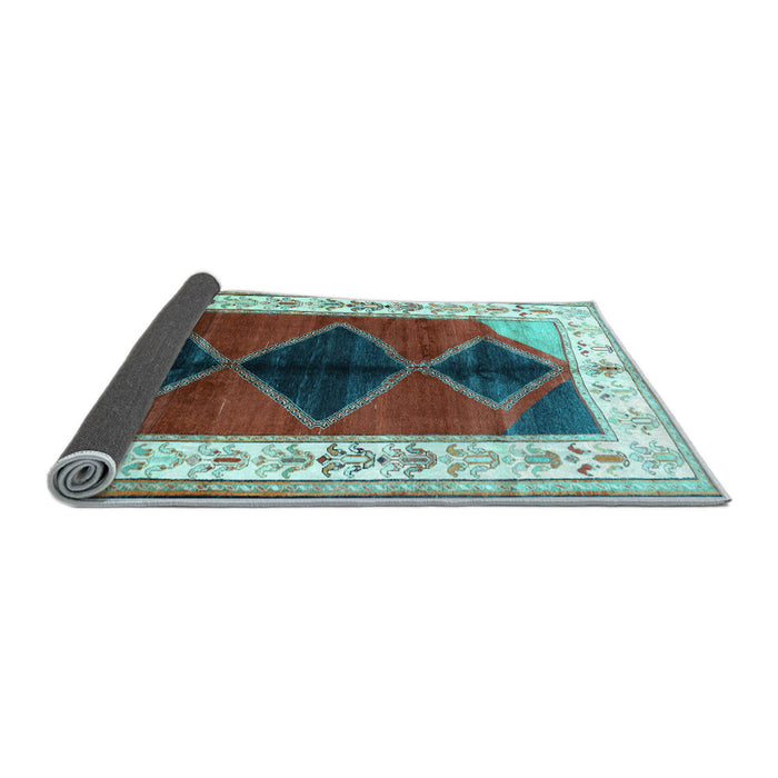Sideview of Persian Light Blue Traditional Rug, tr839lblu