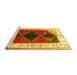 Sideview of Machine Washable Persian Yellow Traditional Rug, wshtr839yw