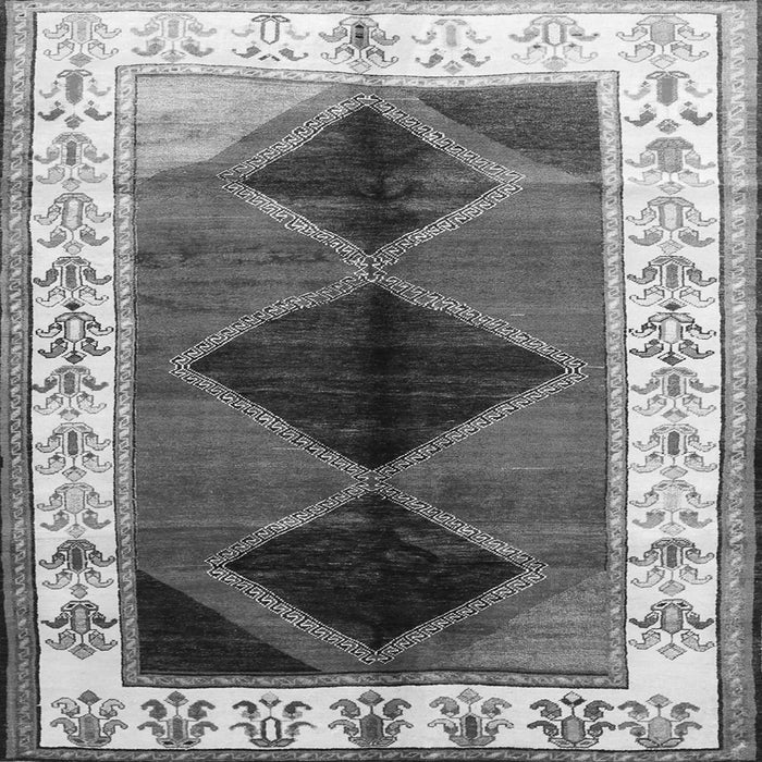 Round Machine Washable Persian Gray Traditional Rug, wshtr839gry