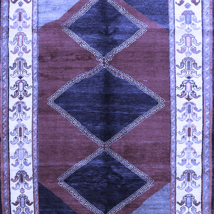 Machine Washable Persian Blue Traditional Rug, wshtr839blu