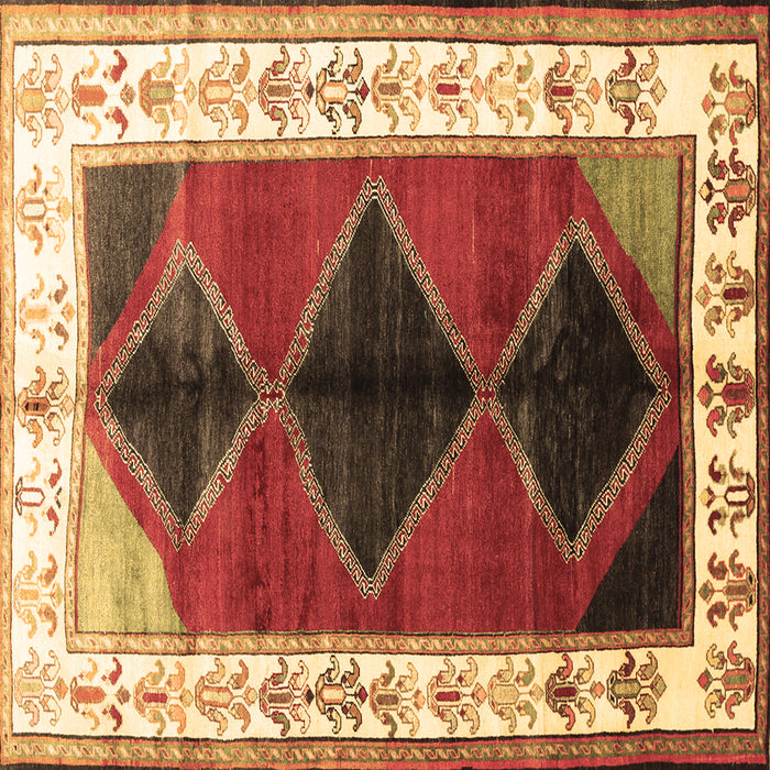 Square Machine Washable Persian Brown Traditional Rug, wshtr839brn