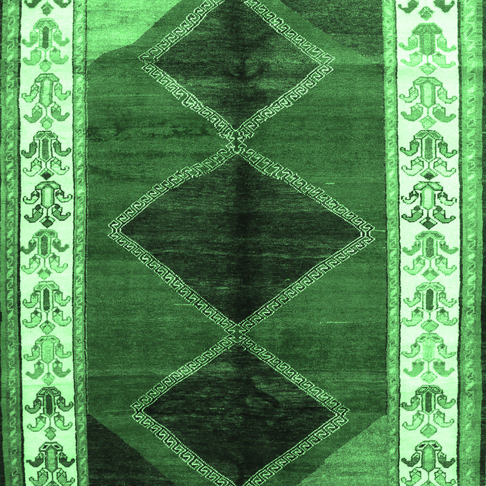 Machine Washable Persian Emerald Green Traditional Area Rugs, wshtr839emgrn
