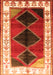 Serging Thickness of Machine Washable Persian Orange Traditional Area Rugs, wshtr839org