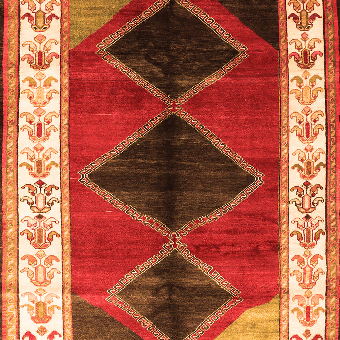 Serging Thickness of Machine Washable Persian Orange Traditional Area Rugs, wshtr839org