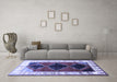 Machine Washable Persian Blue Traditional Rug in a Living Room, wshtr839blu