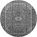 Machine Washable Medallion Gray Traditional Rug, wshtr83gry