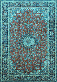 Medallion Light Blue Traditional Rug, tr83lblu