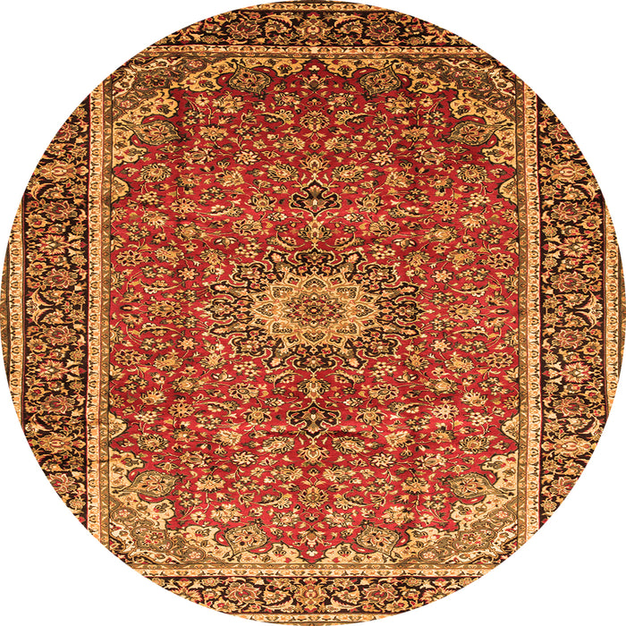 Square Medallion Orange Traditional Rug, tr83org