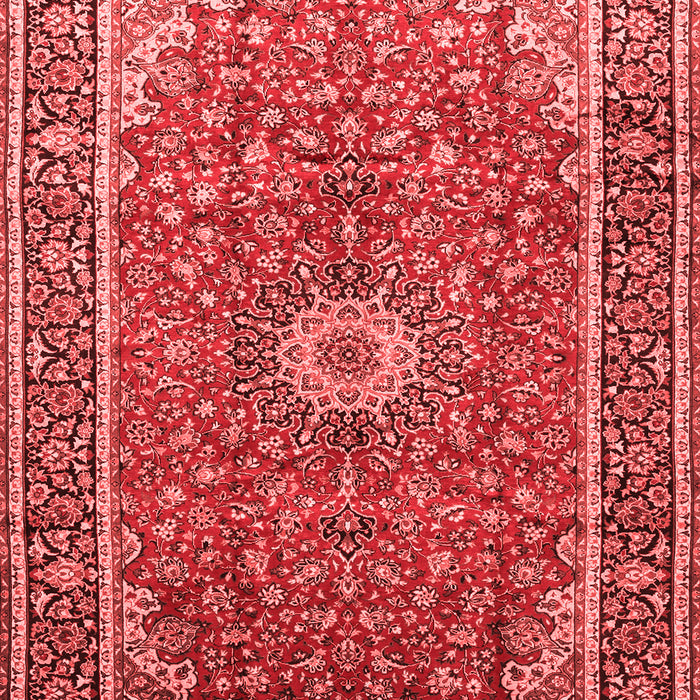 Machine Washable Medallion Red Traditional Rug, wshtr83red