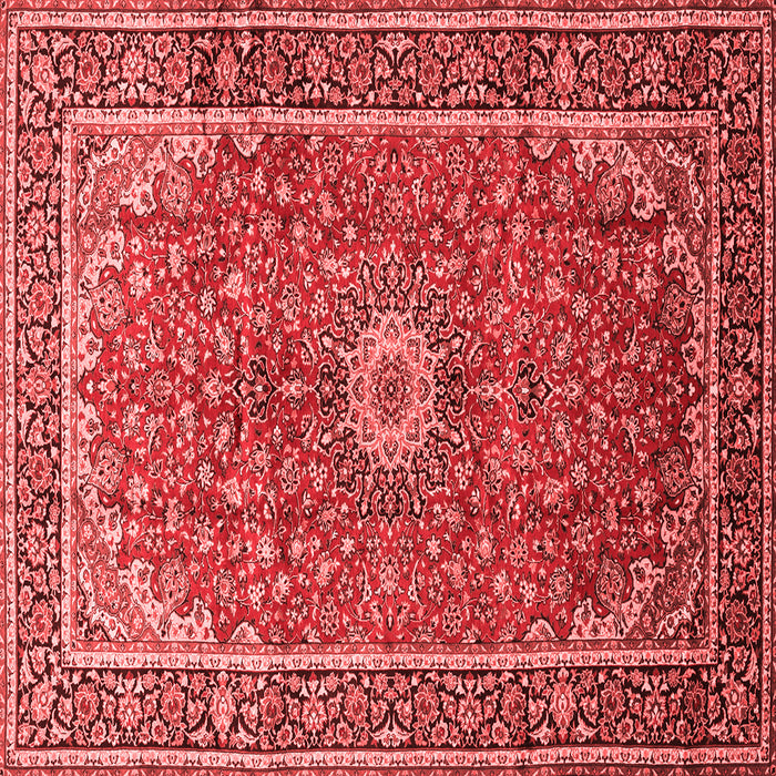 Machine Washable Medallion Red Traditional Rug, wshtr83red