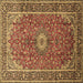 Square Medallion Brown Traditional Rug, tr83brn