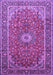 Machine Washable Medallion Purple Traditional Area Rugs, wshtr83pur