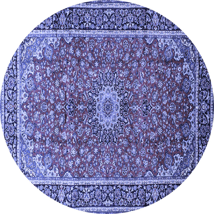Round Medallion Blue Traditional Rug, tr83blu