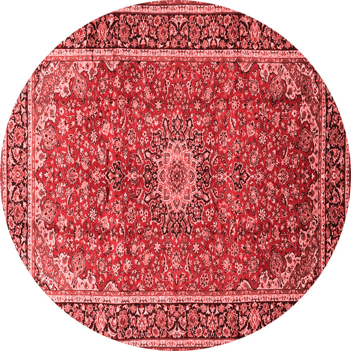 Machine Washable Medallion Red Traditional Rug, wshtr83red