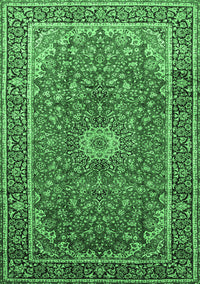 Medallion Emerald Green Traditional Rug, tr83emgrn