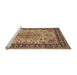 Sideview of Machine Washable Traditional Dark Sienna Brown Rug, wshtr84