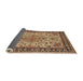 Sideview of Traditional Dark Sienna Brown Persian Rug, tr84