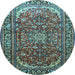 Round Persian Light Blue Traditional Rug, tr840lblu