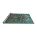 Sideview of Machine Washable Persian Light Blue Traditional Rug, wshtr840lblu