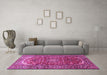 Machine Washable Persian Pink Traditional Rug in a Living Room, wshtr840pnk