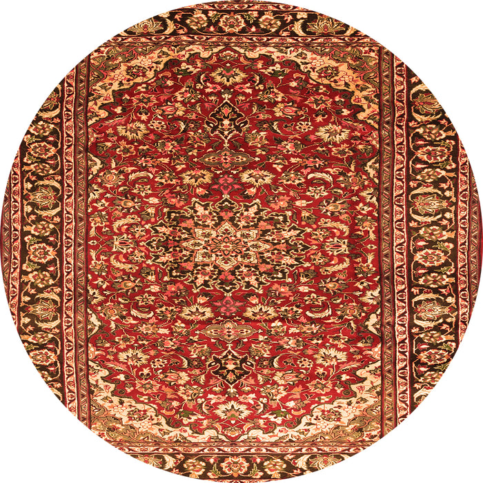 Machine Washable Persian Orange Traditional Area Rugs, wshtr840org