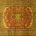 Square Persian Yellow Traditional Rug, tr840yw