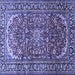 Square Machine Washable Persian Blue Traditional Rug, wshtr840blu