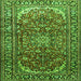 Round Machine Washable Persian Green Traditional Area Rugs, wshtr840grn