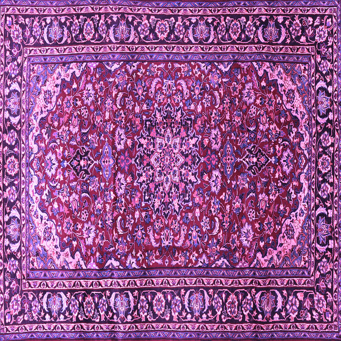 Square Machine Washable Persian Purple Traditional Area Rugs, wshtr840pur