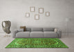 Machine Washable Persian Green Traditional Area Rugs in a Living Room,, wshtr840grn