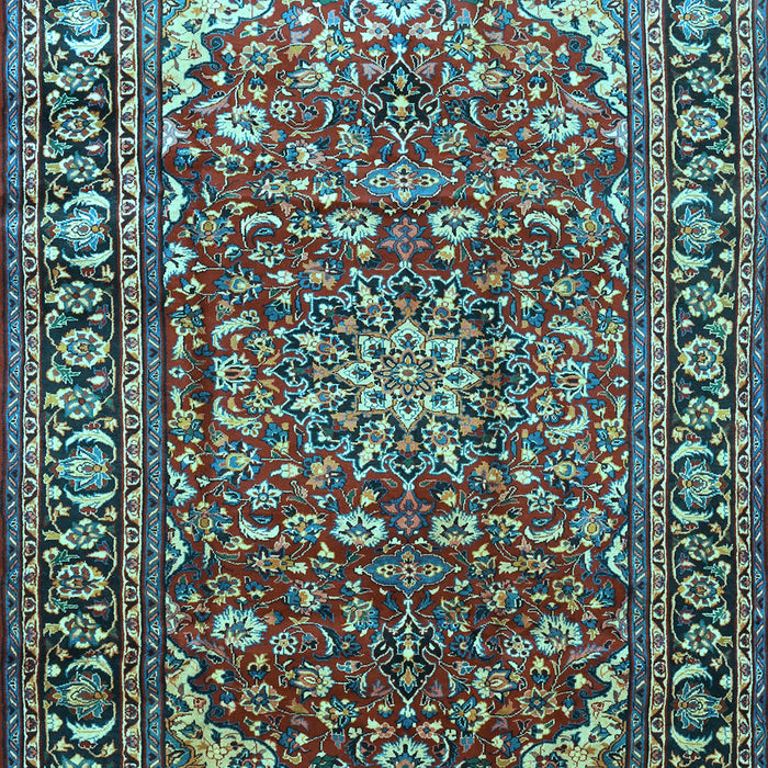 Machine Washable Persian Light Blue Traditional Rug, wshtr840lblu