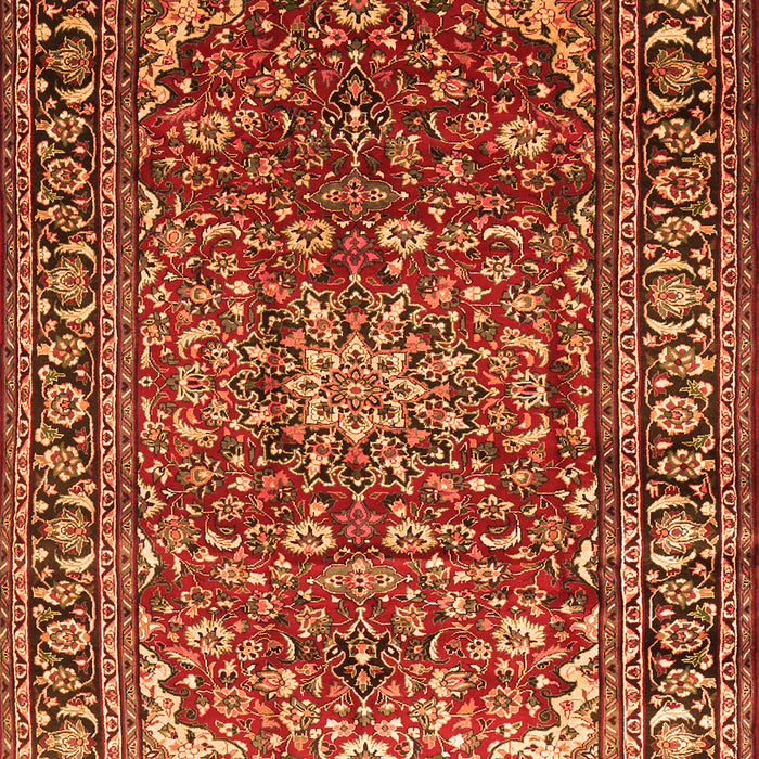 Serging Thickness of Machine Washable Persian Orange Traditional Area Rugs, wshtr840org