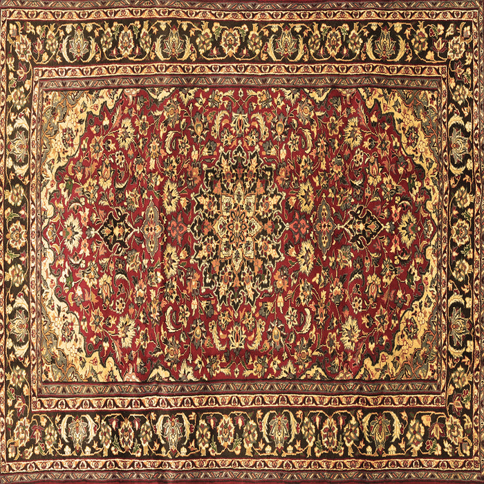 Square Machine Washable Persian Brown Traditional Rug, wshtr840brn