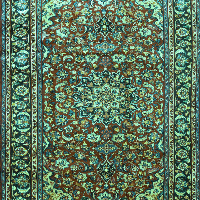 Machine Washable Persian Turquoise Traditional Area Rugs, wshtr840turq
