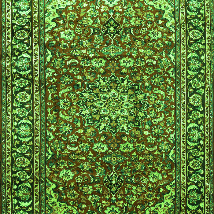 Serging Thickness of Machine Washable Persian Green Traditional Area Rugs, wshtr840grn