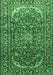 Machine Washable Persian Emerald Green Traditional Area Rugs, wshtr840emgrn