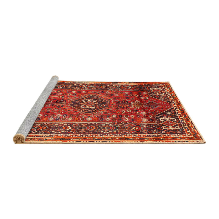 Sideview of Machine Washable Traditional Red Rug, wshtr841