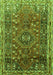 Serging Thickness of Machine Washable Persian Green Traditional Area Rugs, wshtr841grn