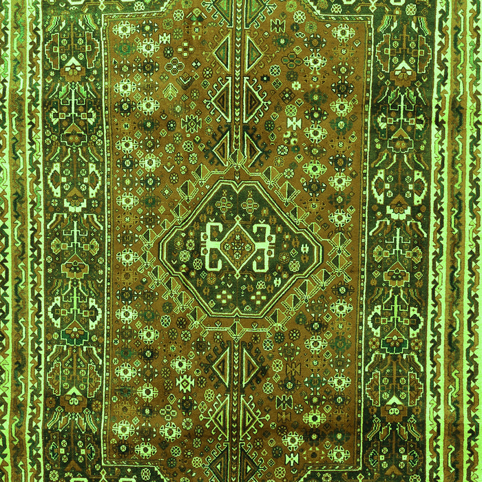 Serging Thickness of Machine Washable Persian Green Traditional Area Rugs, wshtr841grn