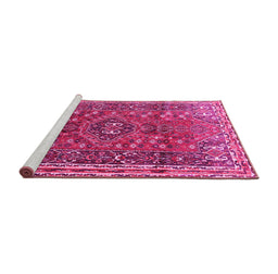 Sideview of Machine Washable Persian Pink Traditional Rug, wshtr841pnk